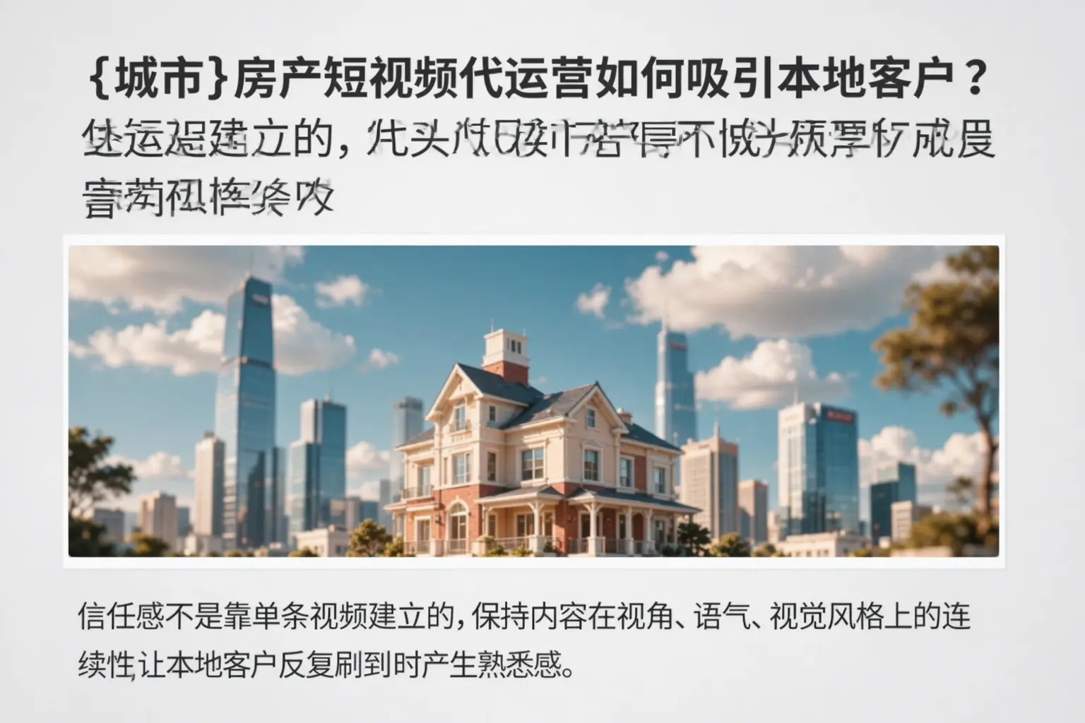皋兰房产短视频代运营如何吸引本地客户?